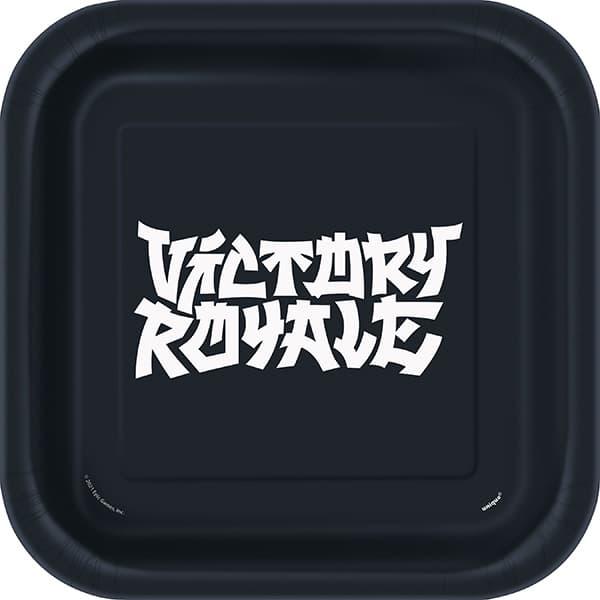 9" Victory Royale Fortnite Square Paper Plates 8pk