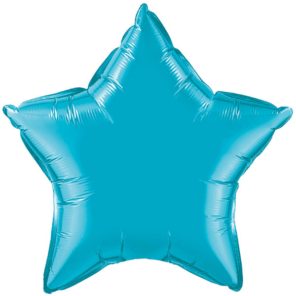 20" Turquoise Star Foil Balloon