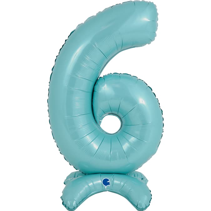 25" Pastel Blue Stand Up Number 6