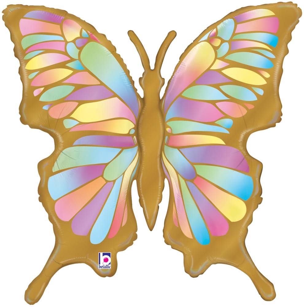 (image for) 33" Opal Holographic Butterfly Foil Balloons