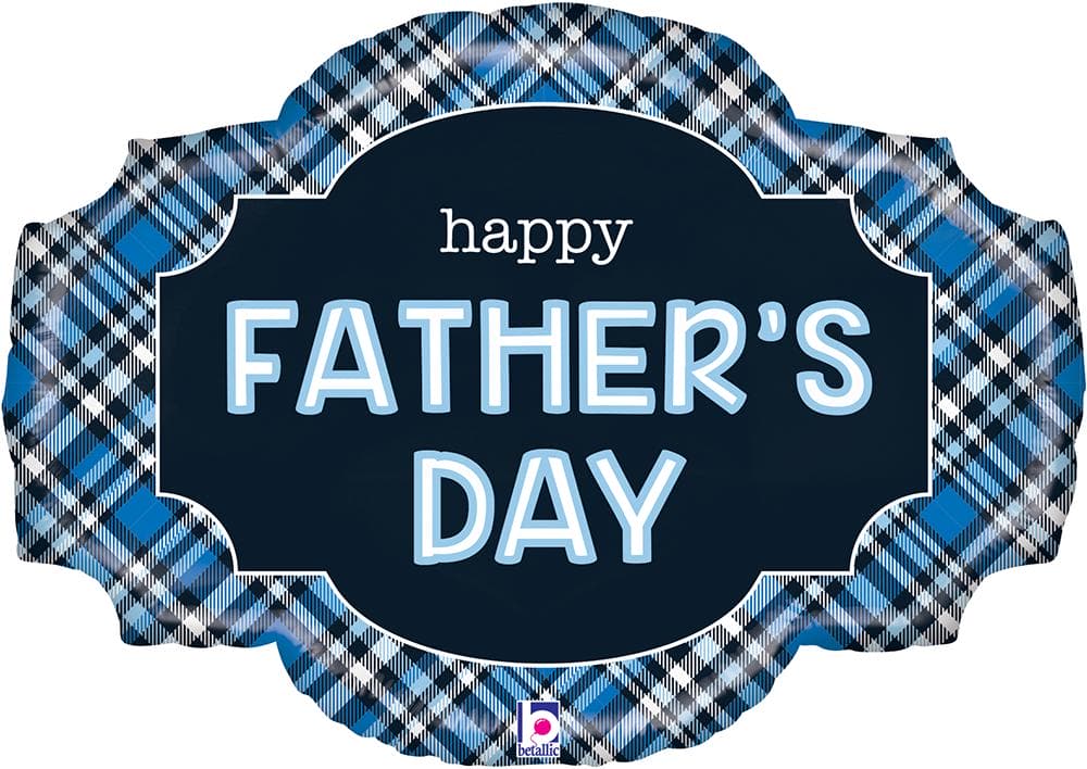 32" Father's Day Plaid Foil Balloons