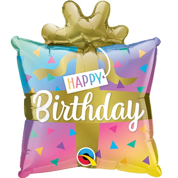 14" Happy Birthday Present Air Filled Balloons