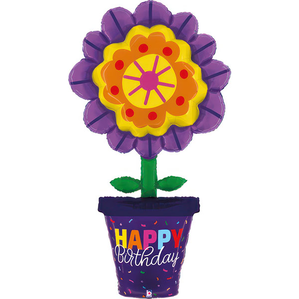 5' Happy Birthday Bold Bloom Shape Balloons