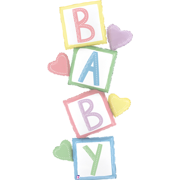 63" Special Delivery Baby Blocks Shape Balloons