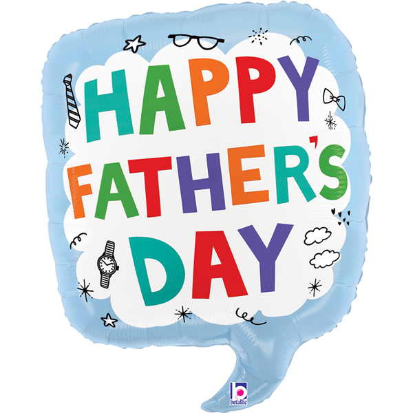 Happy Fathers Day Speech Bubble Shape Balloons