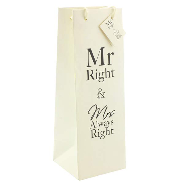 (image for) Mr Right And Mrs Always Right Bottle Gift Bag