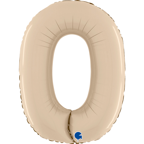 26" Grabo Satin Cream Number 0 Shape Balloons