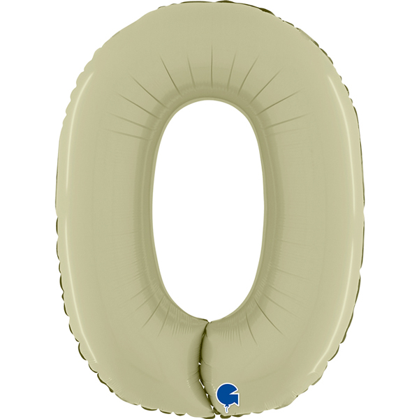 26" Grabo Satin Olive Green Number 0 Shape Balloons