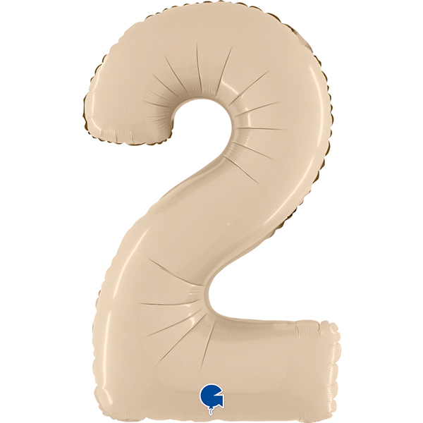 26" Grabo Satin Cream Number 2 Shape Balloons