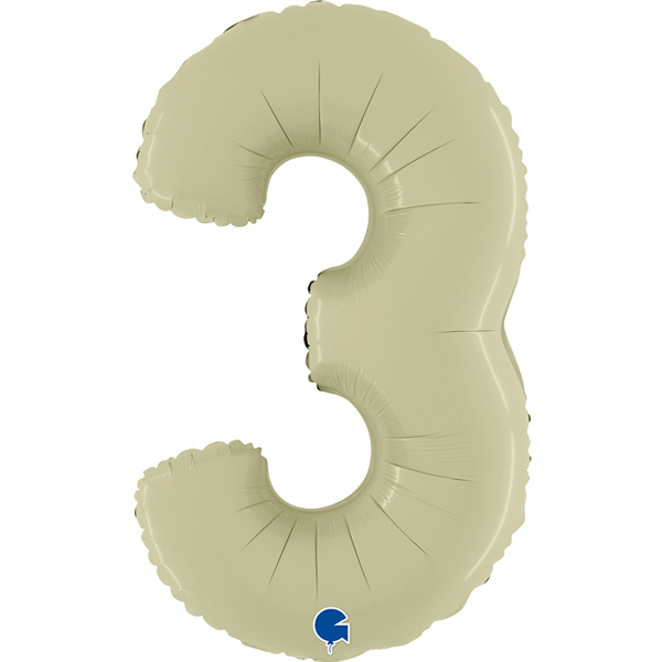 26" Grabo Satin Olive Green Number 3 Shape Balloons