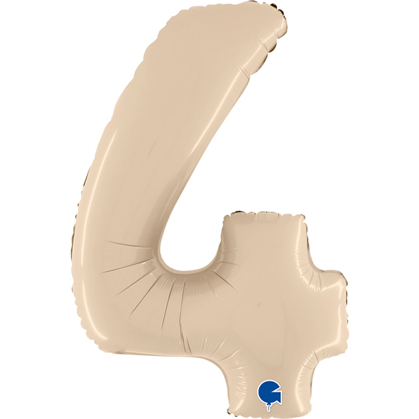 26" Grabo Satin Cream Number 4 Shape Balloons
