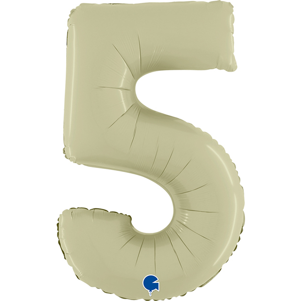 26" Grabo Satin Olive Green Number 5 Shape Balloons