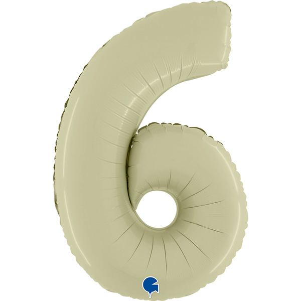 26" Grabo Satin Olive Green Number 6 Shape Balloons