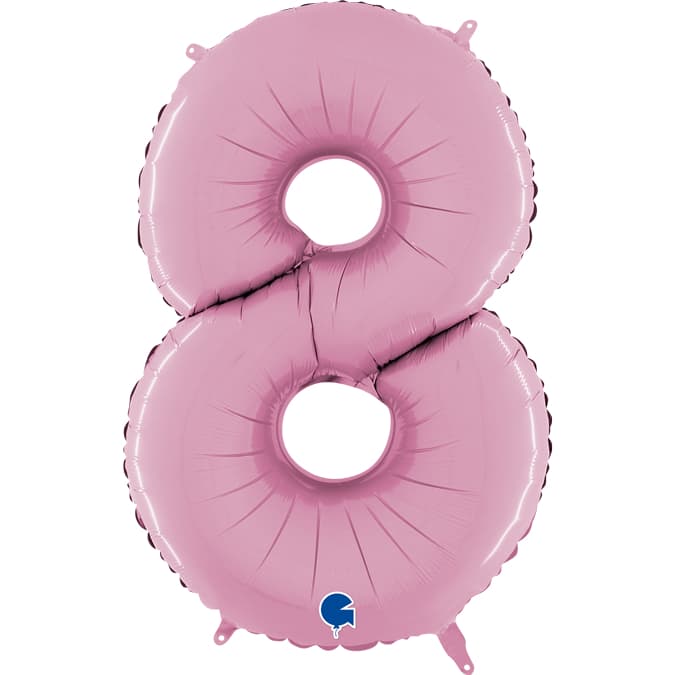26" Pastel Pink Foil Number 8 Balloons