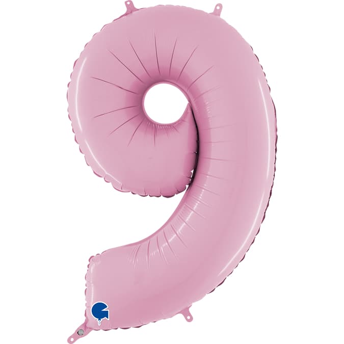 26" Pastel Pink Foil Number 9 Balloons