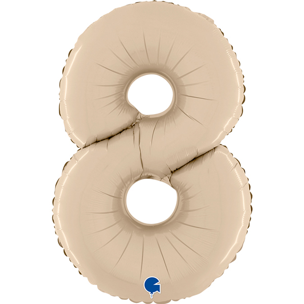 26" Grabo Satin Cream Number 8 Shape Balloons