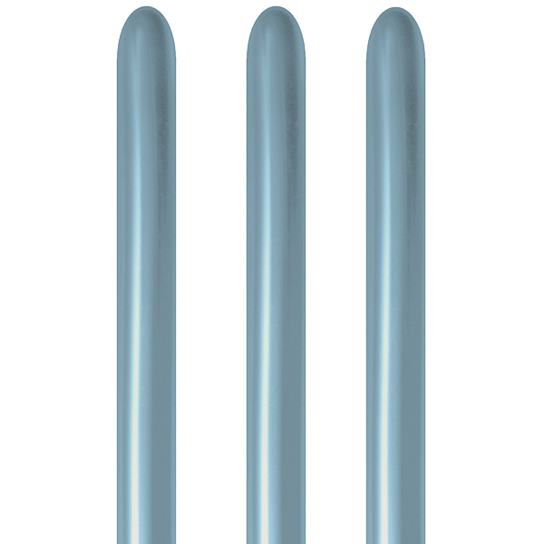 260 Silk Arctic Blue Modelling Latex Balloons 50pk