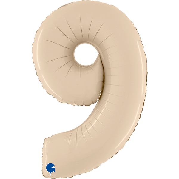 26" Grabo Satin Cream Number 9 Shape Balloons