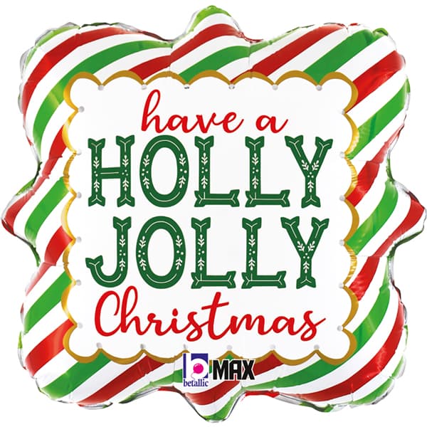 18" Holly Jolly Christmas Foil Balloons