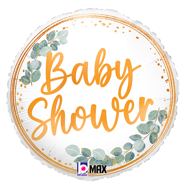 18" Baby Shower Eucalyptus Foil Balloons
