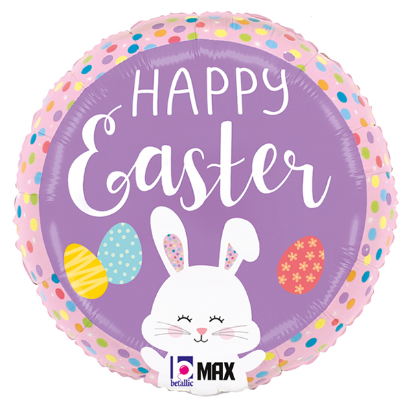 (image for) 18" Happy Easter Bunny And Eggs Foil Balloons