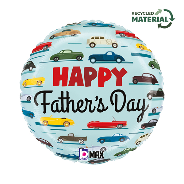 18" Happy Fathers Day Classic Car Foil Balloons