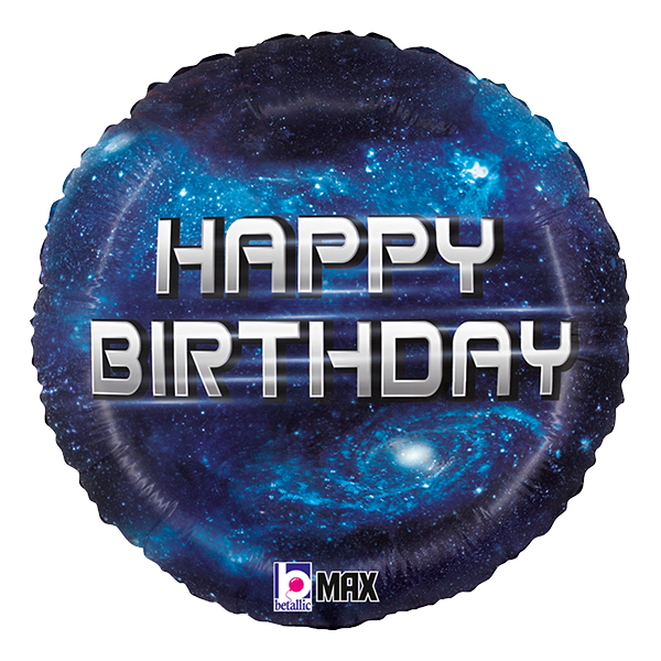 (image for) 18" Happy Birthday Galaxy Foil Balloons