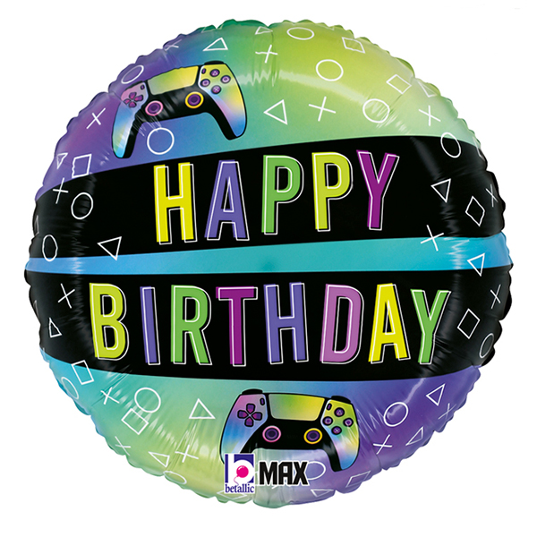 (image for) 18" Vivid Gaming Birthday Foil Balloons