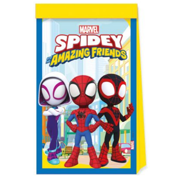 (image for) Spidey & His Amazing Friends Paper Party Bags 4pk