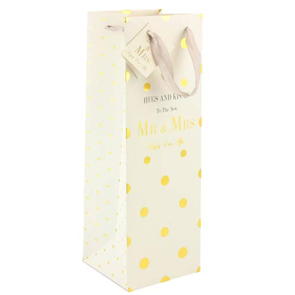 (image for) Hugs & Kisses To The New Mr And Mrs Bottle Gift Bag