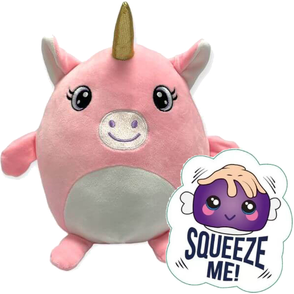 (image for) 10" Light Pink Unicorn Squeezable Soft Toy