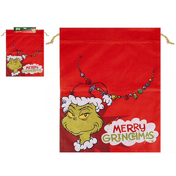 (image for) Grinch Printed Hessian Santa Sack