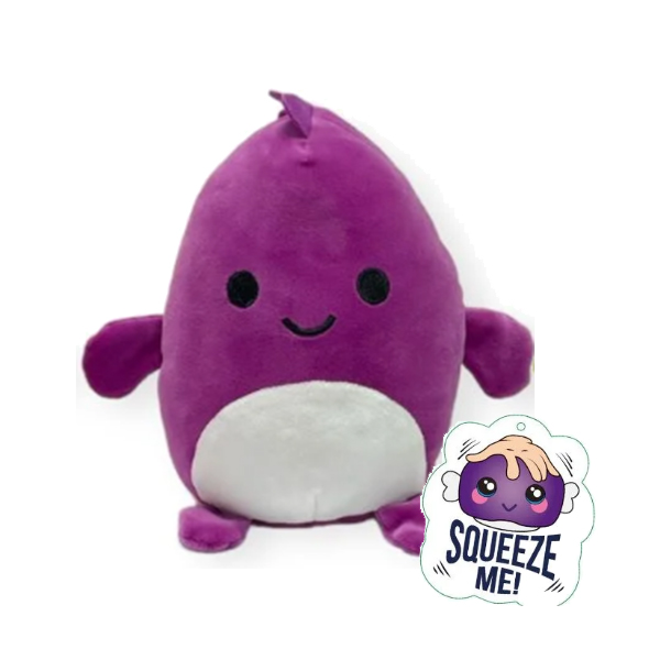 (image for) 10" Purple Dinosaur Squeezable Soft Toy