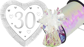 (image for) 30th Anniversary Balloons, Weights & Ribbons