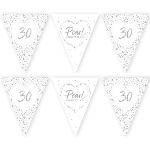 Pearl Anniversary Paper Flag Bunting