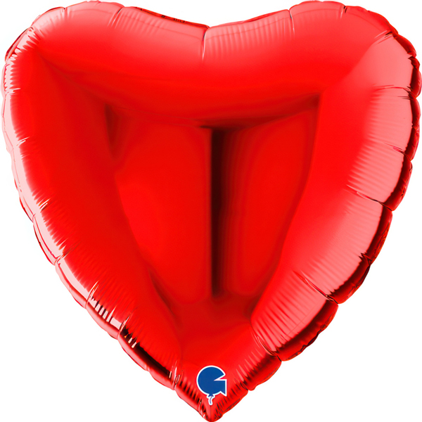 31" Grabo Red Heart Shaped Foil Balloons
