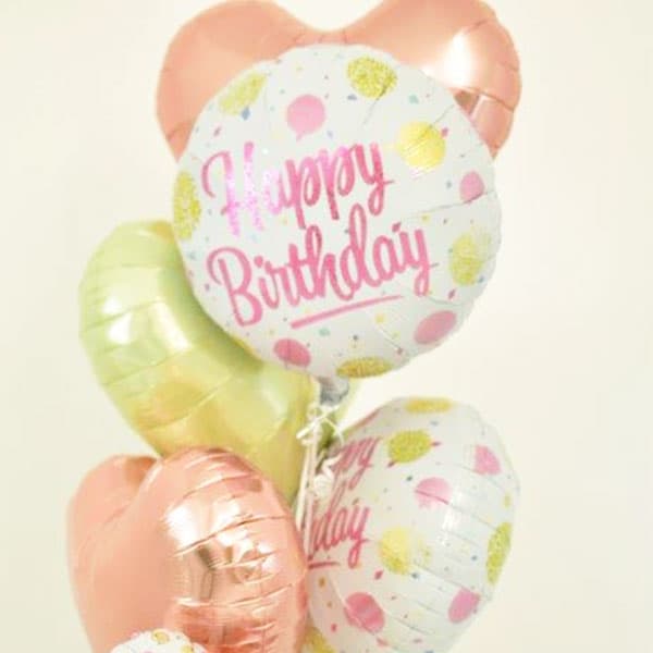 (image for) 14" Happy Birthday Gold & Pink Foil Balloons