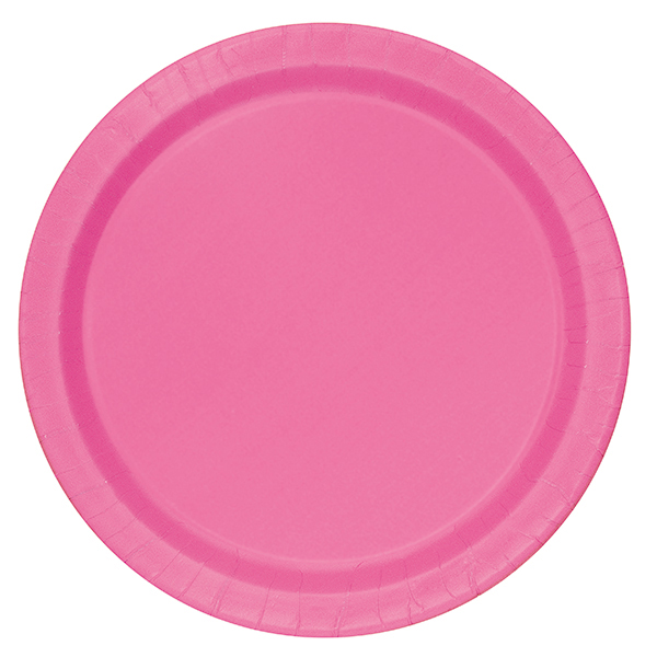 9" Hot Pink Dinner Paper Plates 16pk