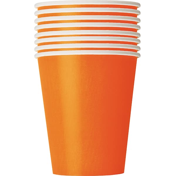 (image for) 9oz Pumpkin Orange Paper Cups 14pk