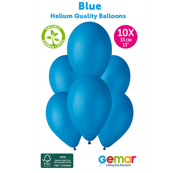 13" Blue Retail Latex Balloons 10pk