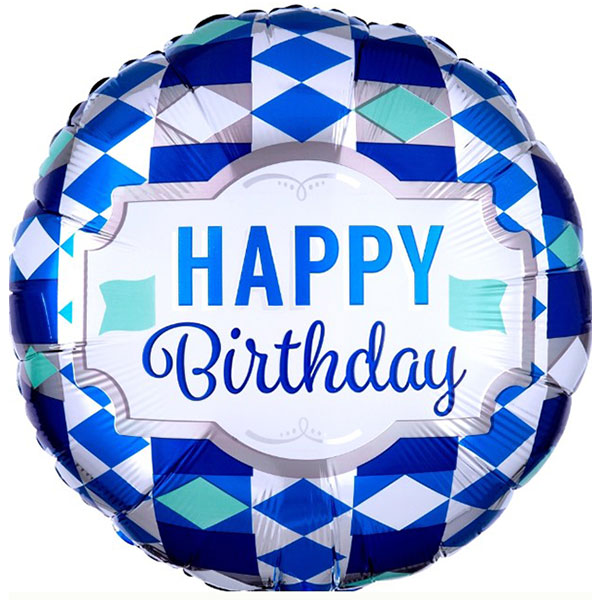 18" Happy Birthday Tie Pattern Foil Balloons
