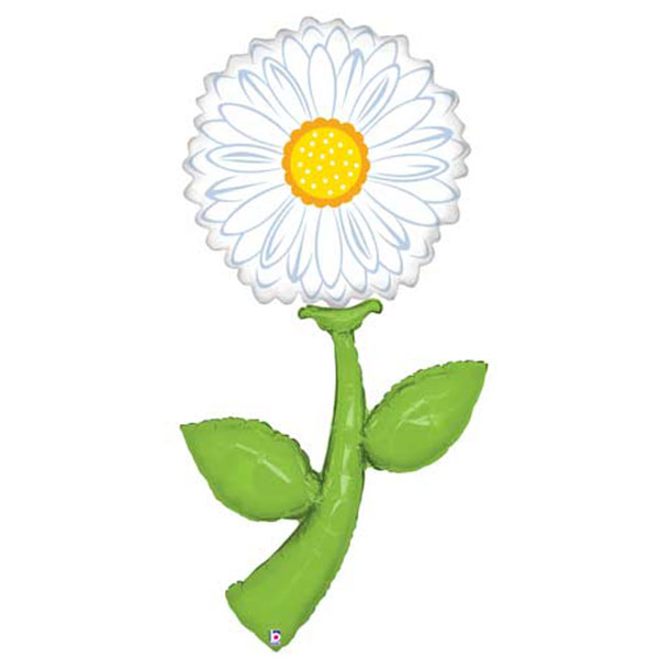 5ft White Daisy Fresh Pick Shape Balloons