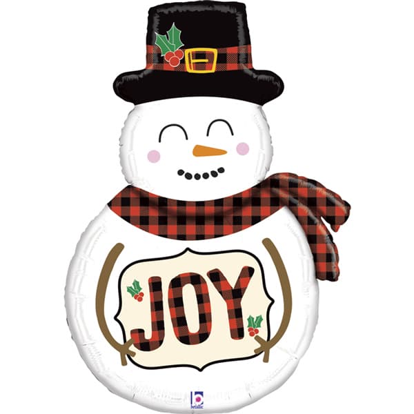 (image for) Buffalo Plaid Snowman Supershape Balloons