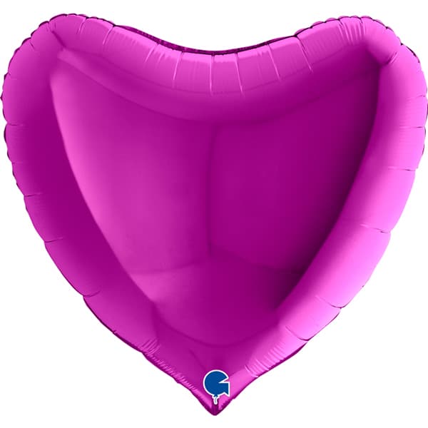 36" Grabo Purple Heart Shaped Foil Balloons