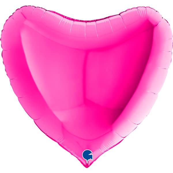 18" Grabo Magenta Heart Shaped Foil Balloons