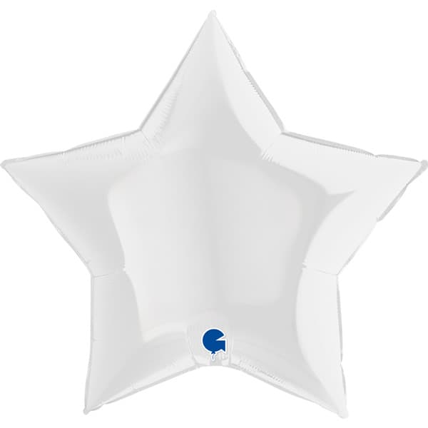 36" Grabo Satin White Star Foil Balloons