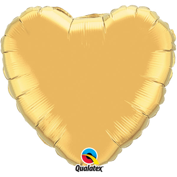 9" Gold Heart Foil Balloon
