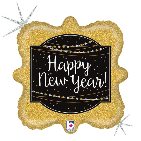 18" Glittering New Year Foil Balloons