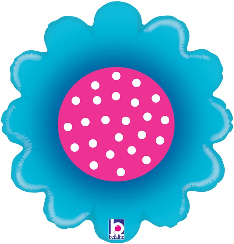 (image for) 18" Spring Flowers Blue Foil Balloons