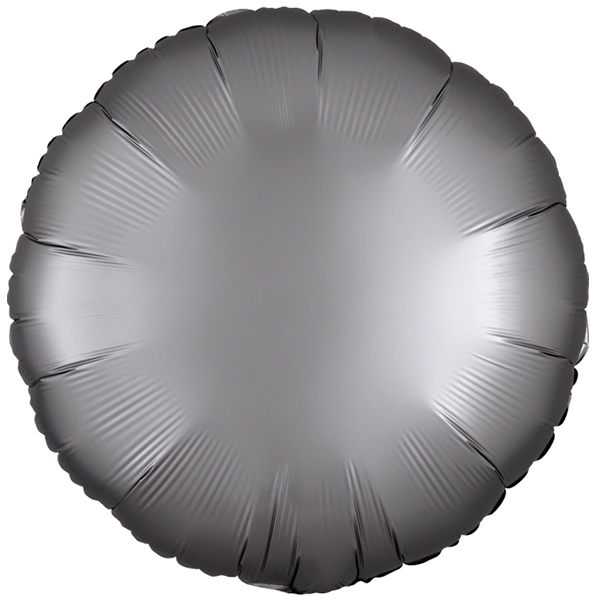 (image for) 18" Satin Luxe Platinum Silver Round Foil Balloons